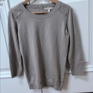 Banana Republic Women Taupe Sweater with Faux Leather detail
